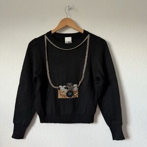 Lin Art Project Limited Edition Cashwool Sequined Sweater Size XS Premium Yarn